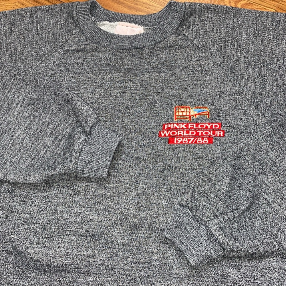 Vintage Pink Floyd 1987/88 World Tour Gray Sweatshirt Size L Rock Music